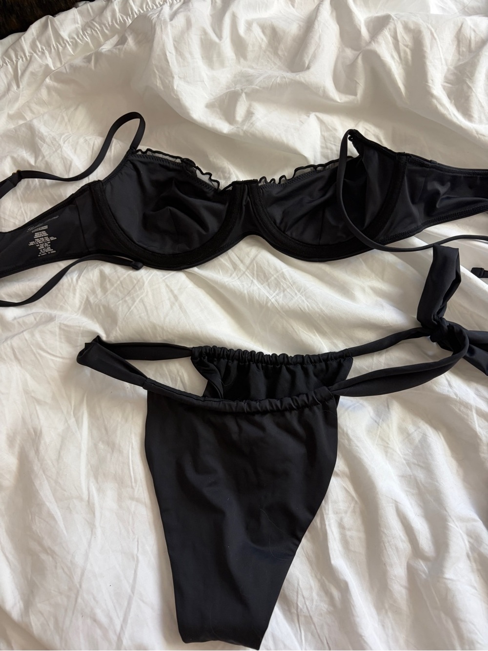 Frankie's Bikinis Black Tie-Side Underwire Bikini Set - Picture 2 of 2